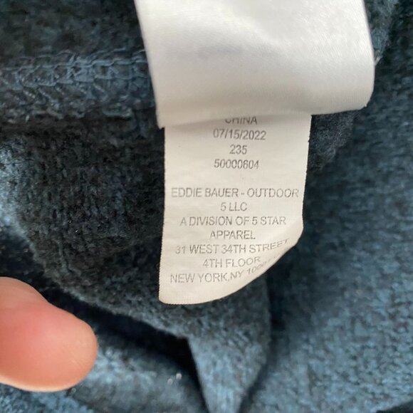 Eddie Bauer Mens 1/4 Zip Pullover Fleece Sweatshirt Large Blue Heather - Picture 8 of 10